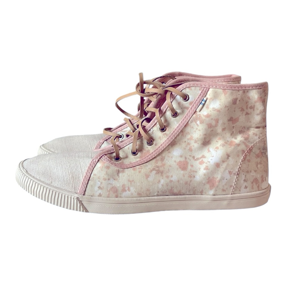 Toms Pink and Cream High-Top Sneakers